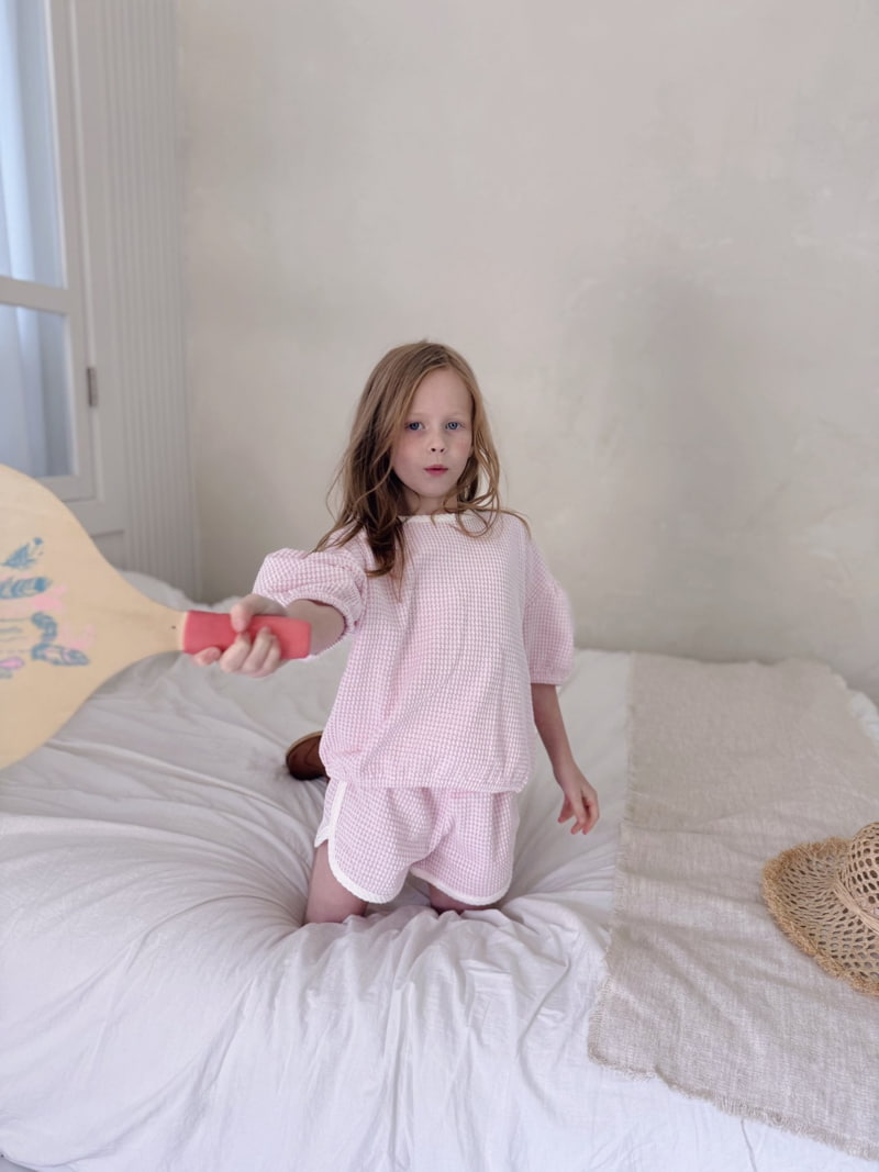 Ojodepapa - Korean Children Fashion - #designkidswear - Check Puff Tee - 4
