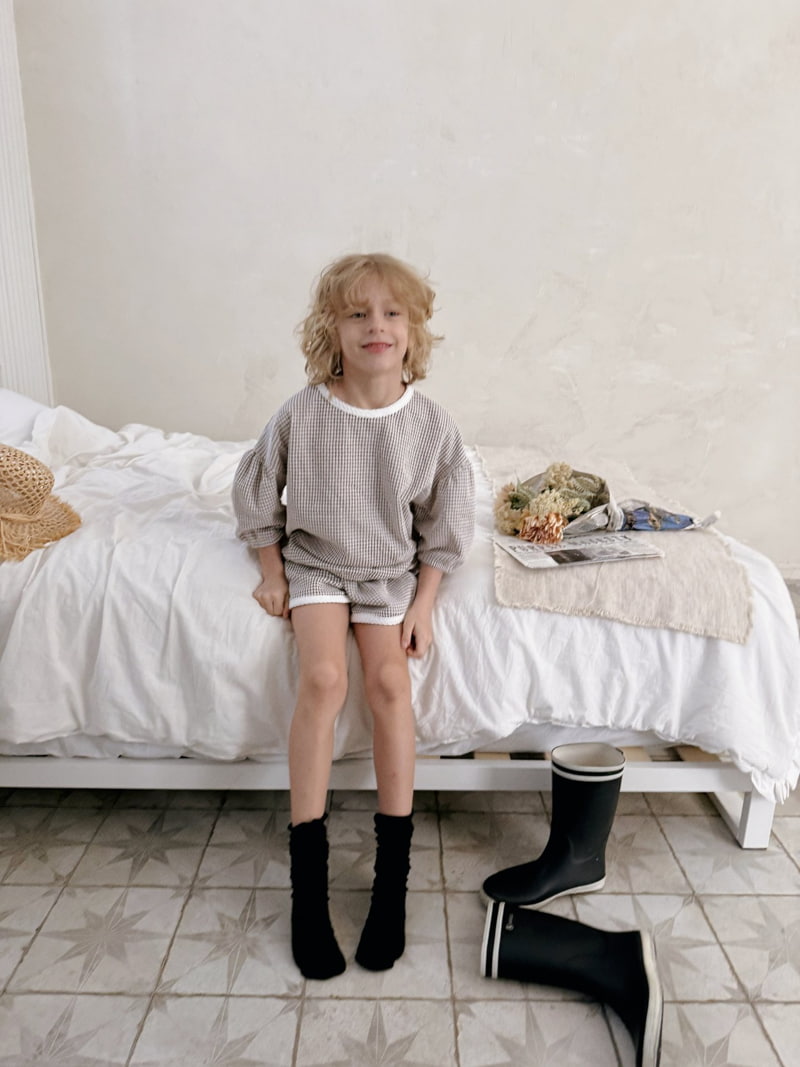 Ojodepapa - Korean Children Fashion - #littlefashionista - Check Puff Tee - 10