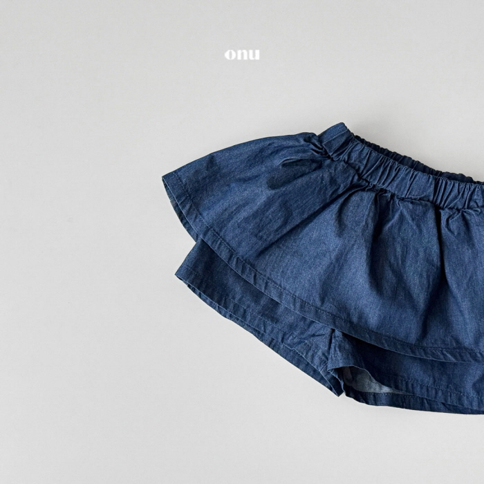 Onu - Korean Children Fashion - #fashionkids - Denim Skirt Pants - 2