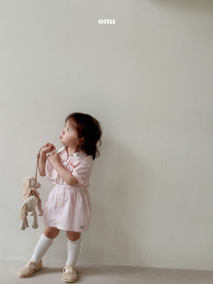 Onu - Korean Children Fashion - #kidsshorts - Long PK Collar One-piece - 3