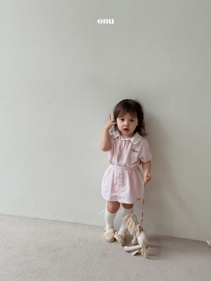 Onu - Korean Children Fashion - #kidsshorts - Long PK Collar One-piece - 4