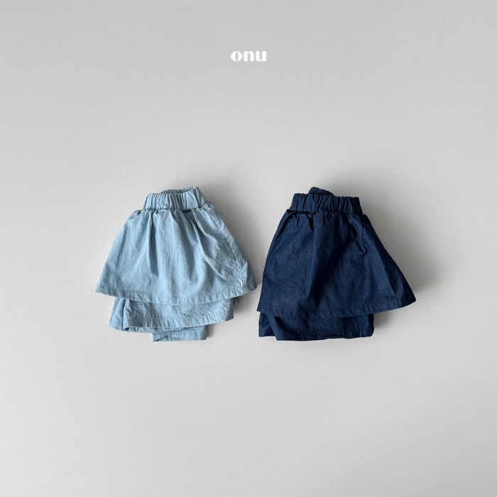 Onu - Korean Children Fashion - #kidsshorts - Denim Skirt Pants - 4