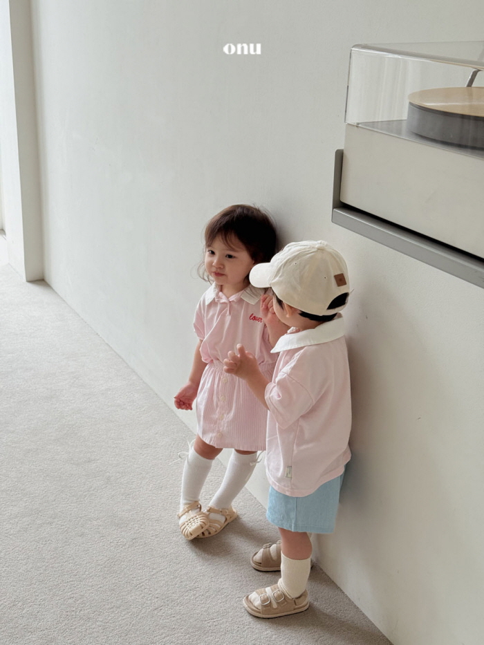Onu - Korean Children Fashion - #littlefashionista - Long PK Collar One-piece - 7