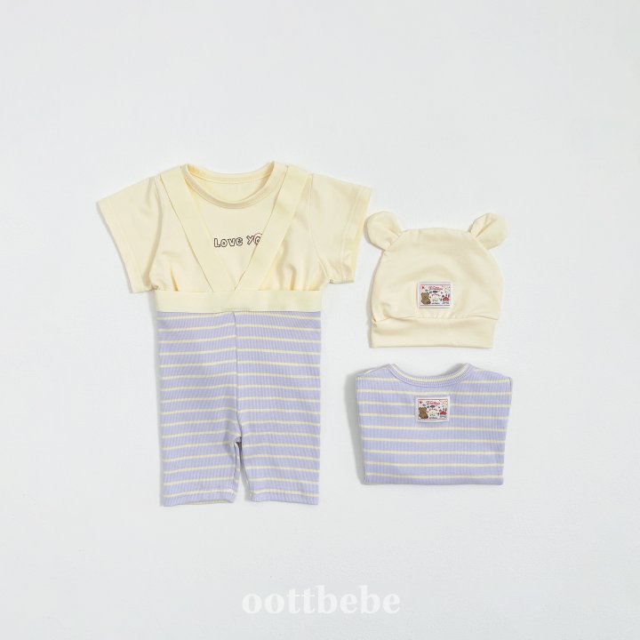 Oott Bebe - Korean Baby Fashion - #smilingbaby - I Love Overalls Leggings (Bebe) - 4