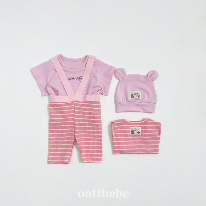 Oott Bebe - Korean Baby Fashion - #babyboutiqueclothing - I Love Overalls Leggings (Bebe) - 5
