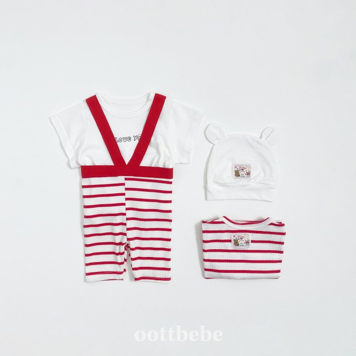 Oott Bebe - Korean Baby Fashion - #babyfashion - I Love Overalls Leggings (Bebe) - 7