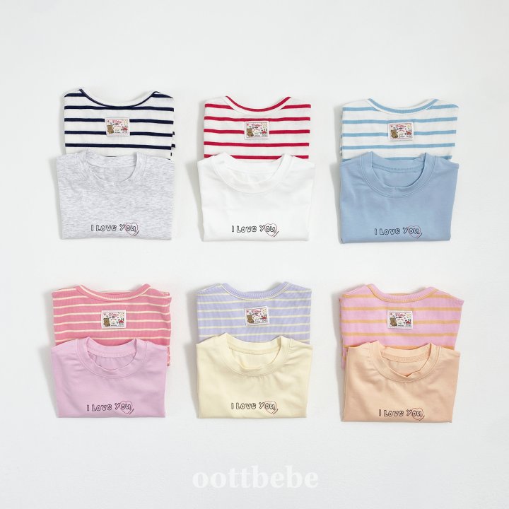 Oott Bebe - Korean Baby Fashion - #babyfever - I Love Tee Set (Kids)