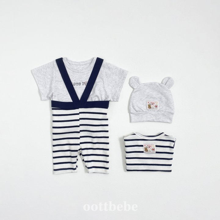 Oott Bebe - Korean Baby Fashion - #babyfever - I Love Overalls Leggings (Bebe) - 8