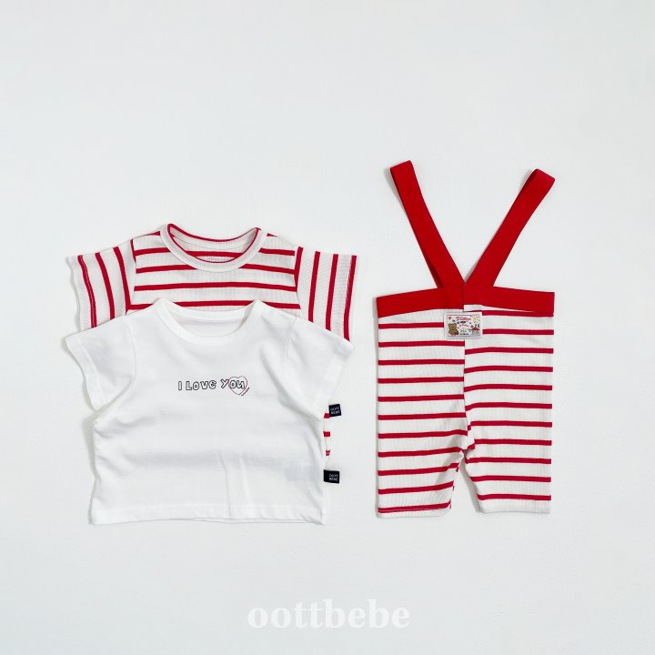 Oott Bebe - Korean Baby Fashion - #babyfever - I Love Tee Set (Bebe) - 7