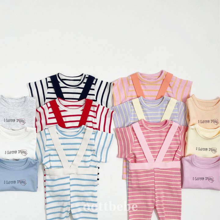 Oott Bebe - Korean Baby Fashion - #babygirlfashion - I Love Overalls Leggings (Bebe) - 9