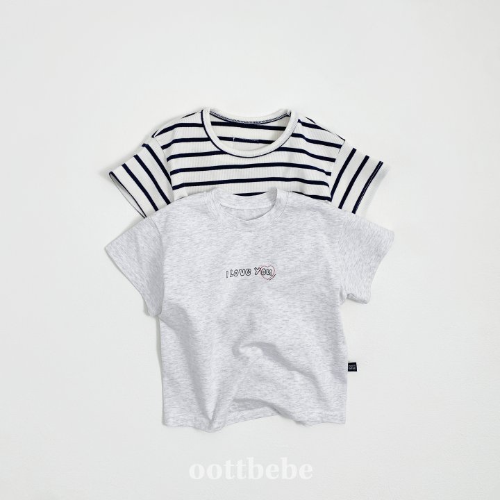 Oott Bebe - Korean Baby Fashion - #babylifestyle - I Love Tee Set (Kids) - 3