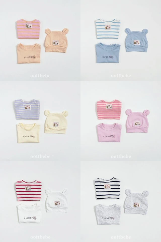 Oott Bebe - Korean Baby Fashion - #babylifestyle - I Love Tee Set (Bebe) - 9