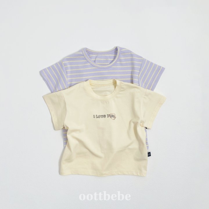 Oott Bebe - Korean Baby Fashion - #babyoutfit - I Love Tee Set (Kids) - 6