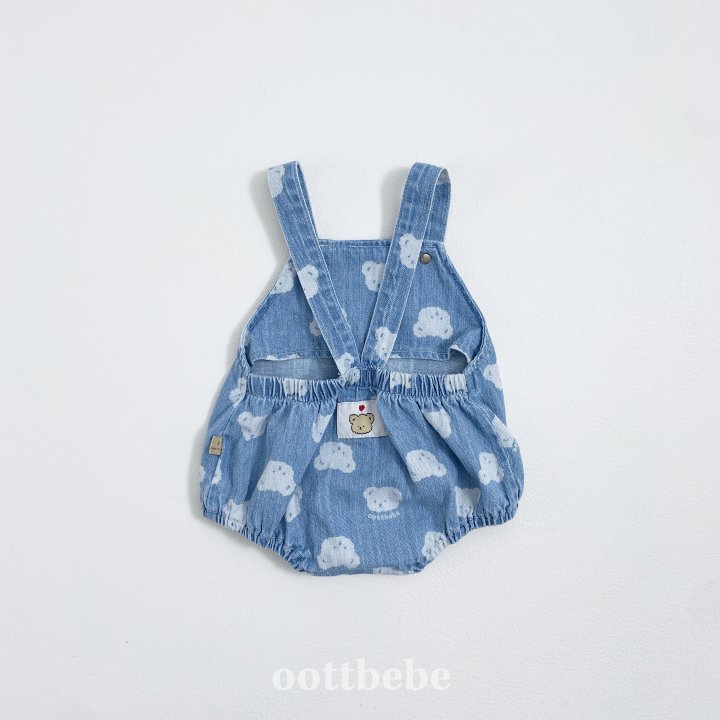 Oott Bebe - Korean Baby Fashion - #babyoutfit - Jelly Bear Denim Suspender Suit - 7