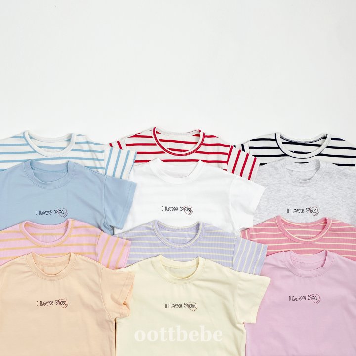 Oott Bebe - Korean Baby Fashion - #babywear - I Love Tee Set (Kids) - 8