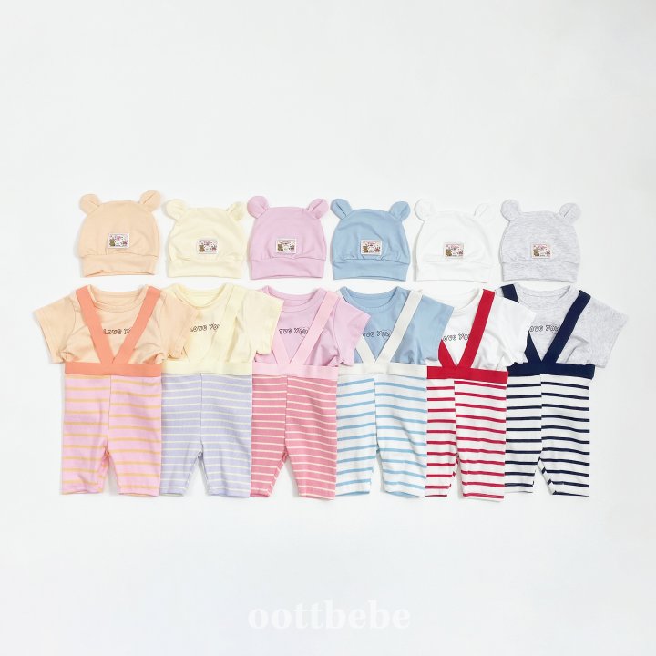 Oott Bebe - Korean Baby Fashion - #onlinebabyboutique - I Love Overalls Leggings (Bebe)