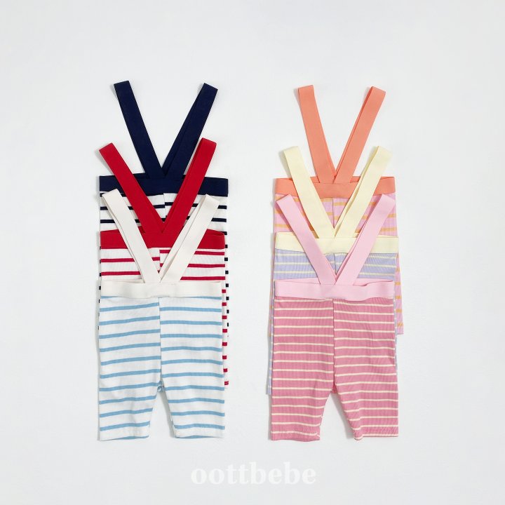 Oott Bebe - Korean Baby Fashion - #onlinebabyshop - I Love Overalls Leggings (Bebe) - 2