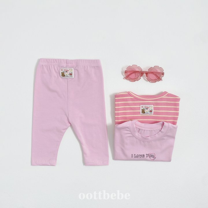 Oott Bebe - Korean Baby Fashion - #smilingbaby - I Love Leggings - 6