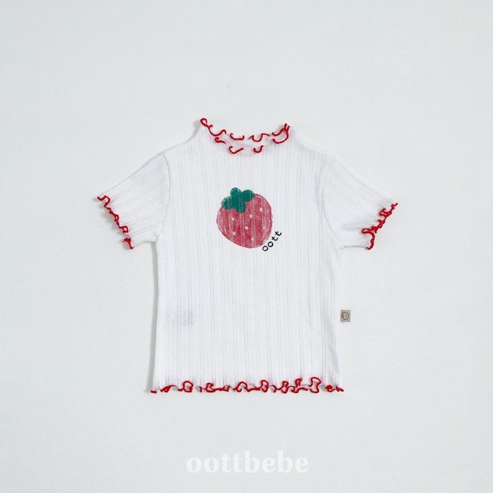 Oott Bebe - Korean Children Fashion - #kidzfashiontrend - Strawberry Milk Tee - 4