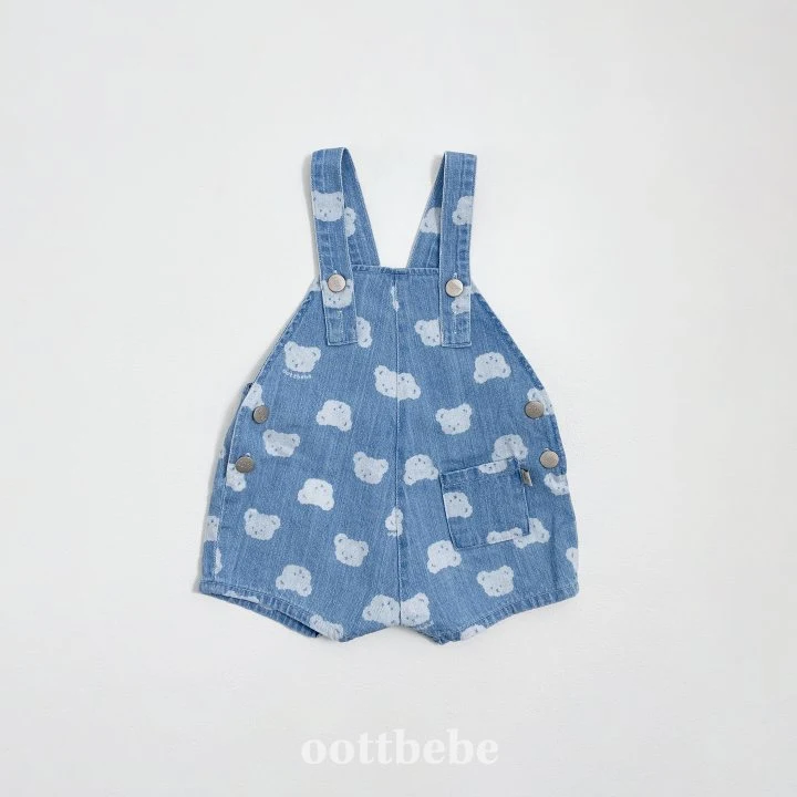 Oott Bebe - Korean Children Fashion - #kidzfashiontrend - Jelly Bear Denim Overalls - 4