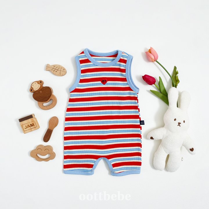 Oott Bebe - Korean Children Fashion - #Kfashion4kids - Heart Sleeveless Suit - 2