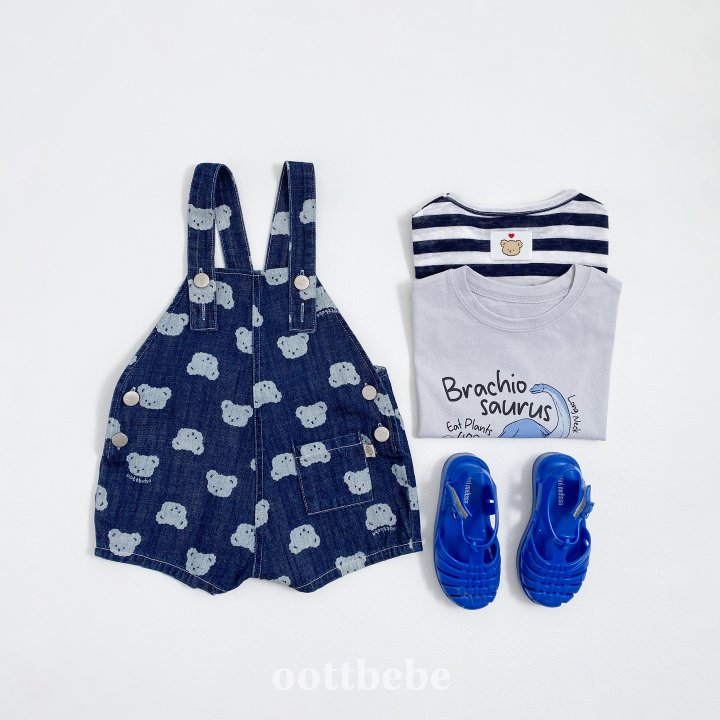 Oott Bebe - Korean Children Fashion - #childofig - Jelly Bear Denim Overalls - 9