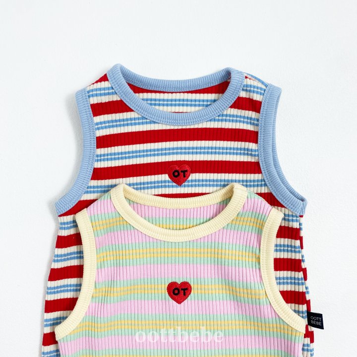 Oott Bebe - Korean Children Fashion - #childrensboutique - Heart Sleeveless Suit - 9