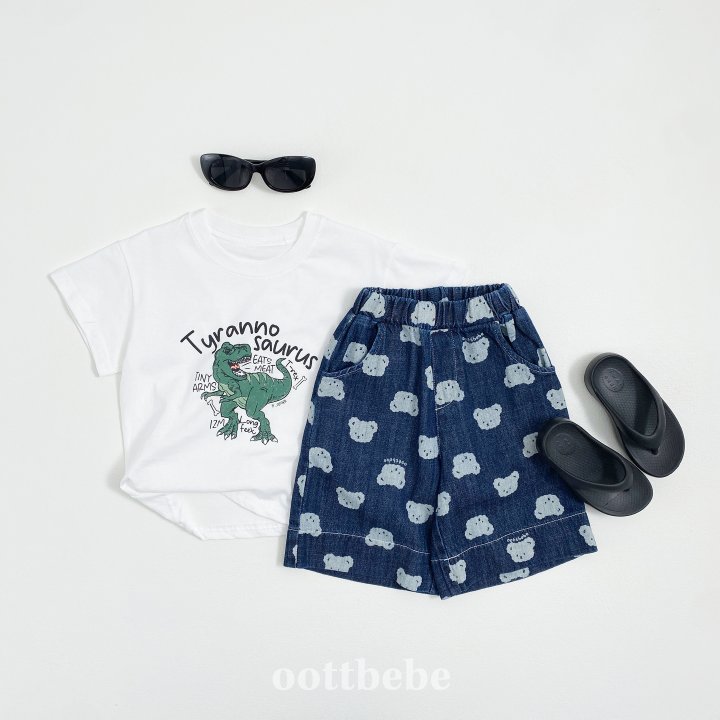 Oott Bebe - Korean Children Fashion - #childrensboutique - Jelly Bear Denim Pants - 2