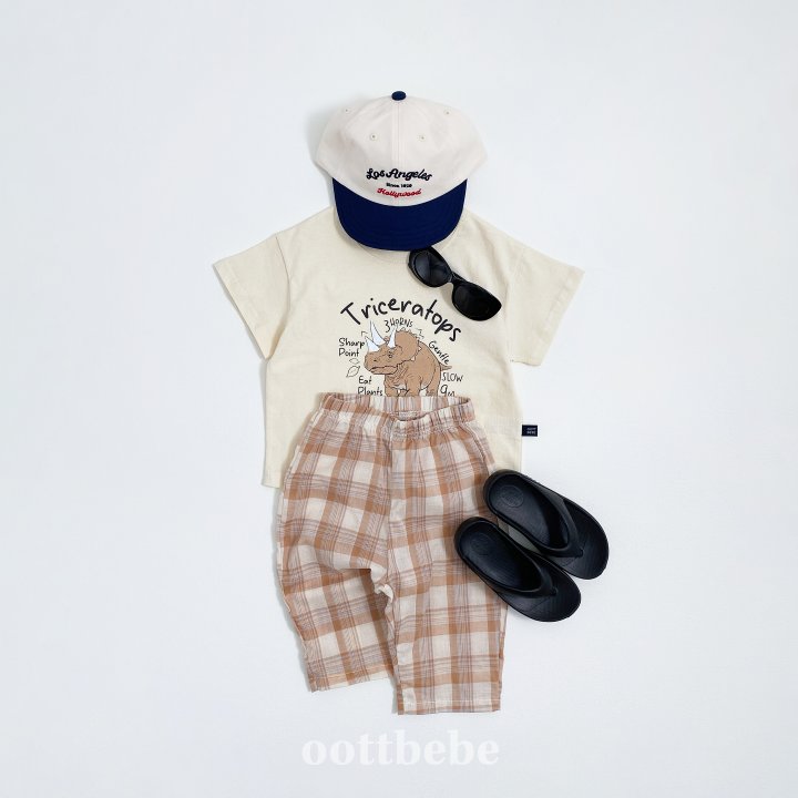 Oott Bebe - Korean Children Fashion - #childrensboutique - Gauze Check Pants - 4