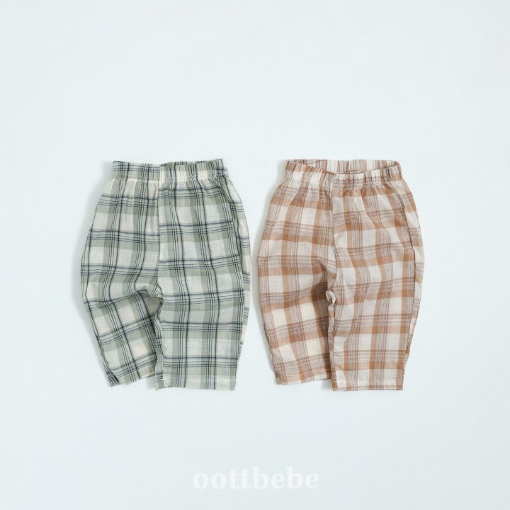Oott Bebe - Korean Children Fashion - #discoveringself - Gauze Check Pants - 5