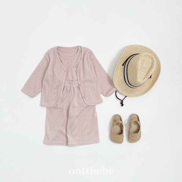 Oott Bebe - Korean Children Fashion - #designkidswear - Rose Knit Set (set of 3) - 4