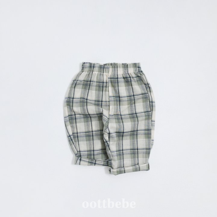 Oott Bebe - Korean Children Fashion - #fashionkids - Gauze Check Pants - 6