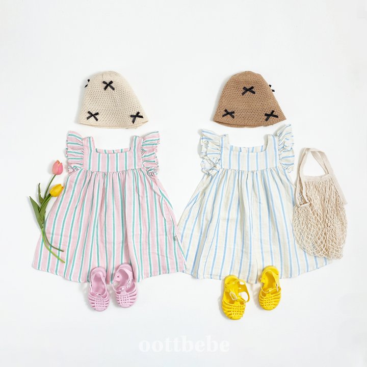 Oott Bebe - Korean Children Fashion - #fashionkids - Melona Frill One-piece