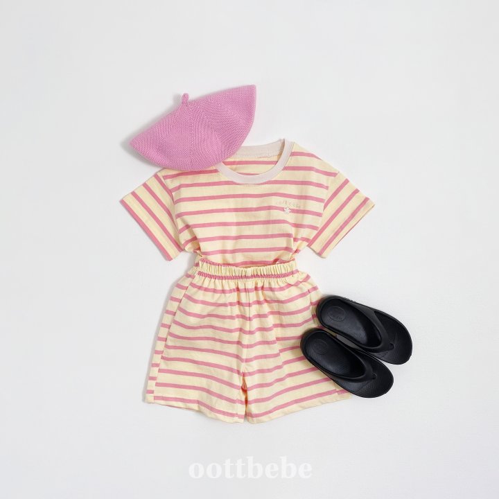 Oott Bebe - Korean Children Fashion - #fashionkids - Star Candy Top Bottom Set - 4