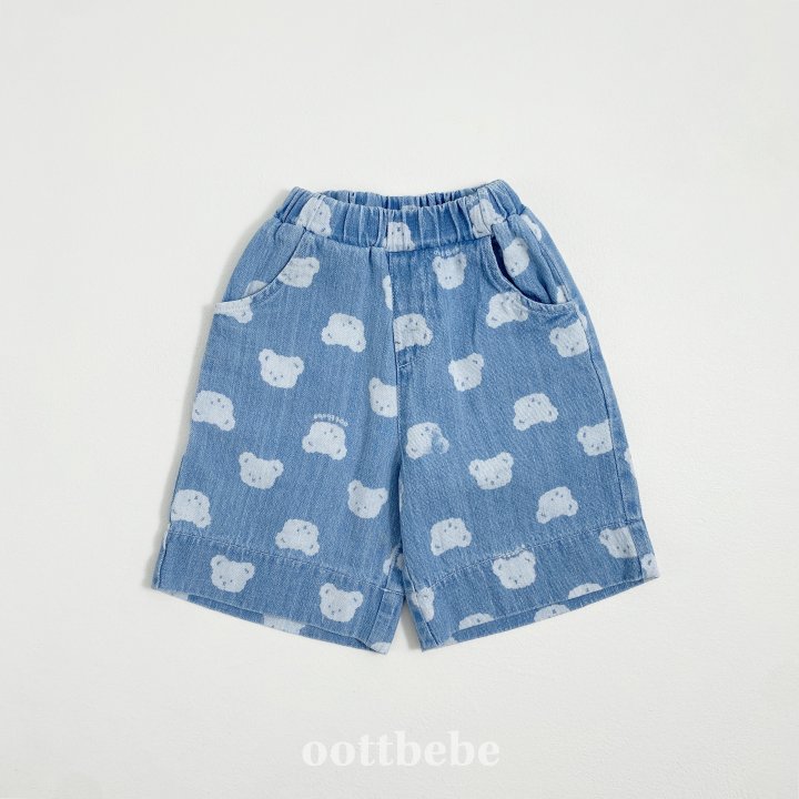 Oott Bebe - Korean Children Fashion - #kidsshorts - Jelly Bear Denim Pants - 6