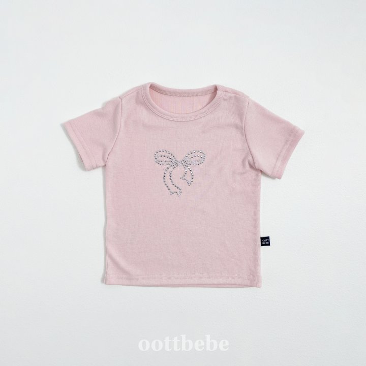 Oott Bebe - Korean Children Fashion - #kidsshorts - Shiny Ribbon Tee - 4