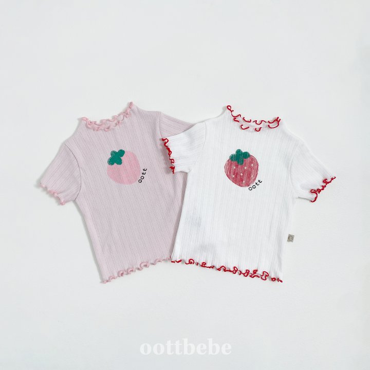 Oott Bebe - Korean Children Fashion - #kidzfashiontrend - Strawberry Milk Tee - 3