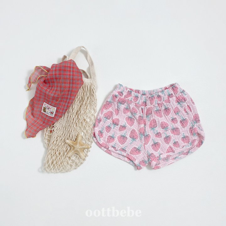 Oott Bebe - Korean Children Fashion - #kidzfashiontrend - Strawberry Ribbed Shorts - 11