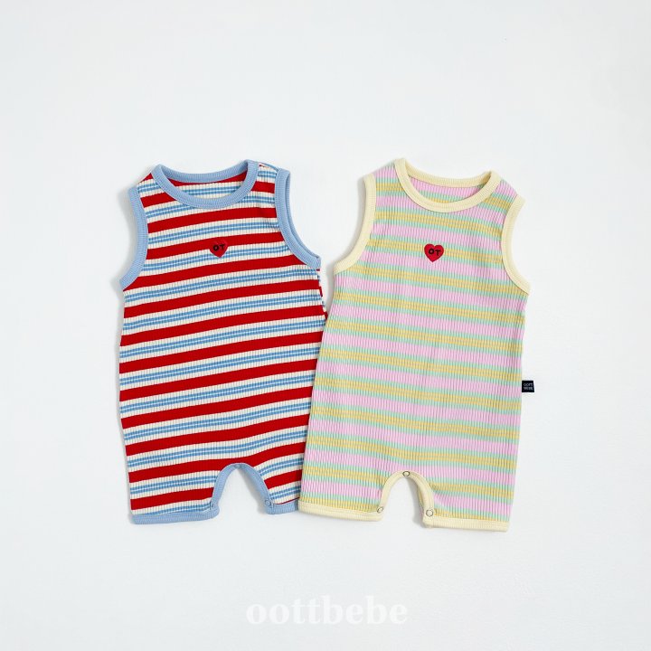 Oott Bebe - Korean Children Fashion - #kidzfashiontrend - Heart Sleeveless Suit