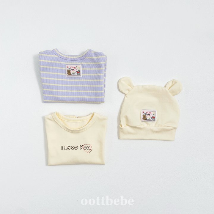 Oott Bebe - Korean Children Fashion - #Kfashion4kids - I Love Bear Beanie - 4