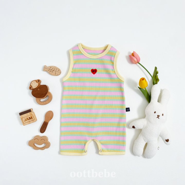 Oott Bebe - Korean Children Fashion - #littlefashionista - Heart Sleeveless Suit - 3