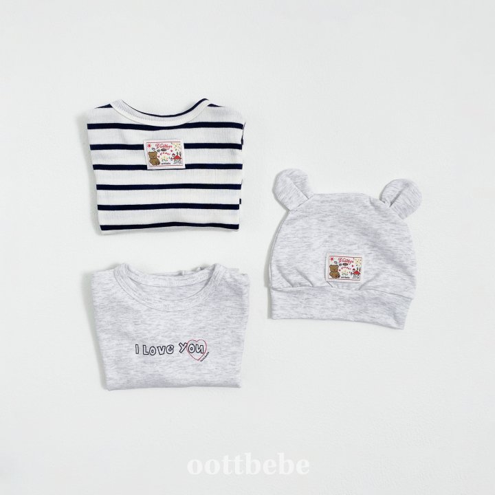 Oott Bebe - Korean Children Fashion - #magicofchildhood - I Love Bear Beanie - 5
