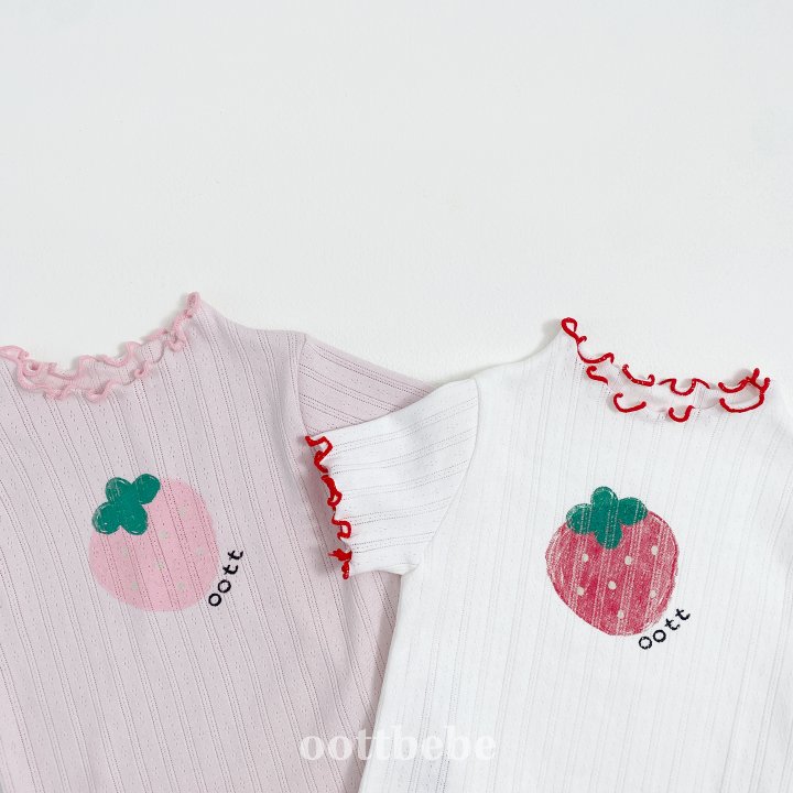 Oott Bebe - Korean Children Fashion - #magicofchildhood - Strawberry Milk Tee - 6