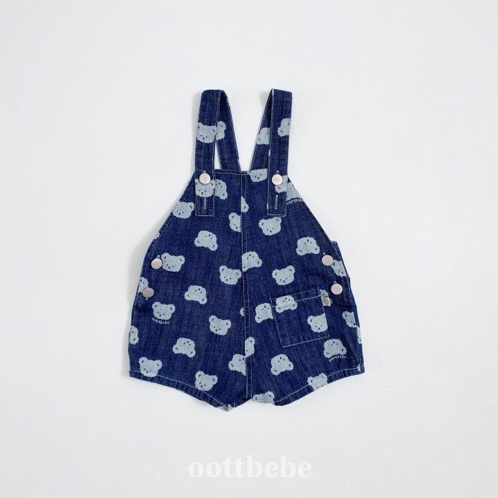 Oott Bebe - Korean Children Fashion - #magicofchildhood - Jelly Bear Denim Overalls - 6