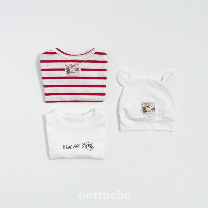 Oott Bebe - Korean Children Fashion - #minifashionista - I Love Bear Beanie - 6