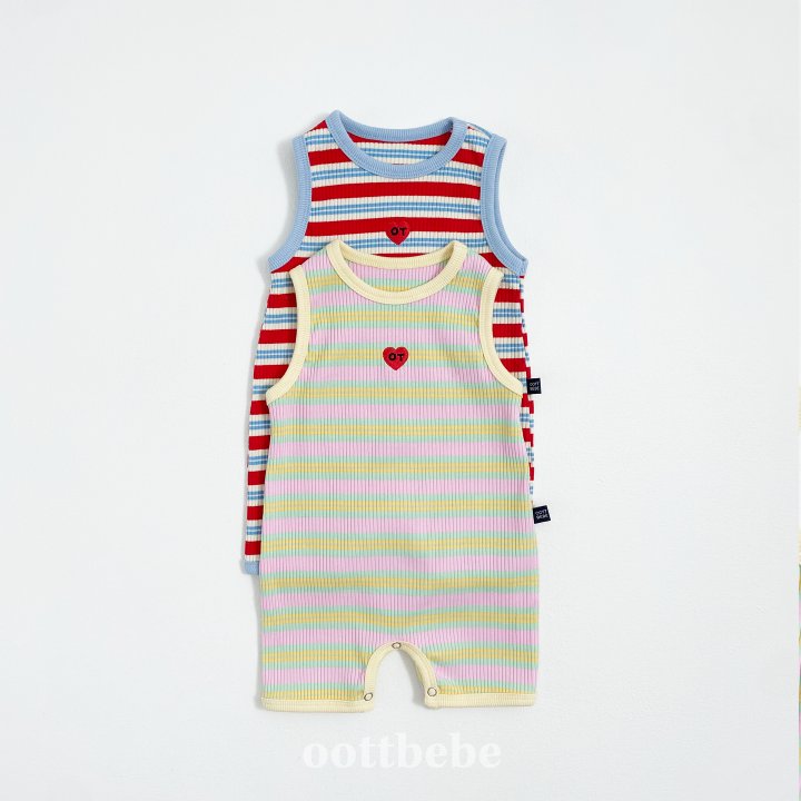 Oott Bebe - Korean Children Fashion - #minifashionista - Heart Sleeveless Suit - 5