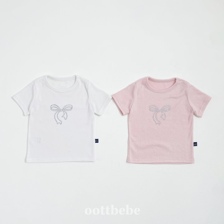 Oott Bebe - Korean Children Fashion - #minifashionista - Shiny Ribbon Tee - 9