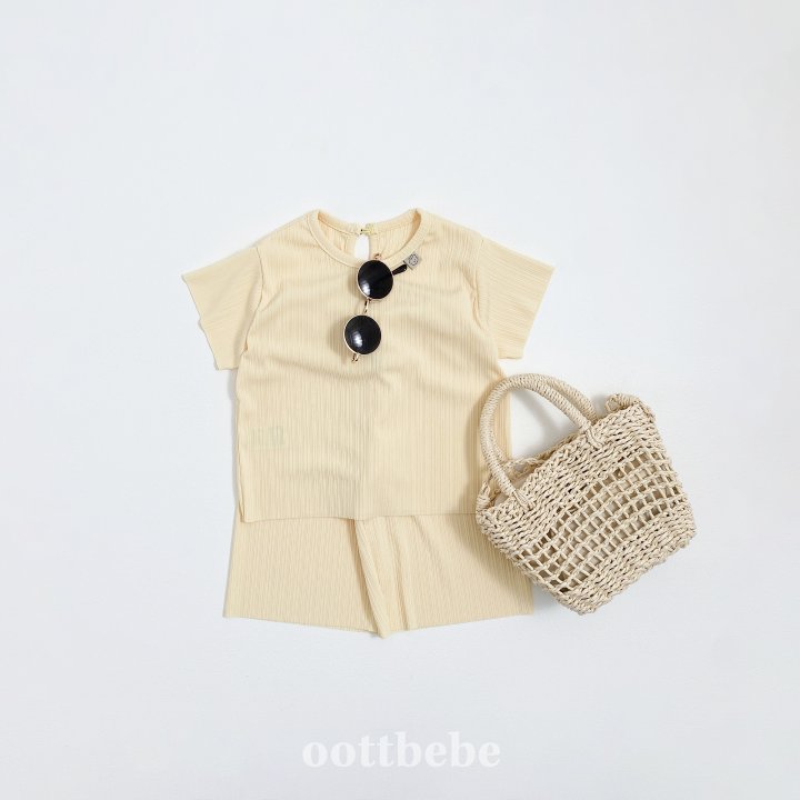 Oott Bebe - Korean Children Fashion - #prettylittlegirls - Volley Pleated Top Bottom Set - 3