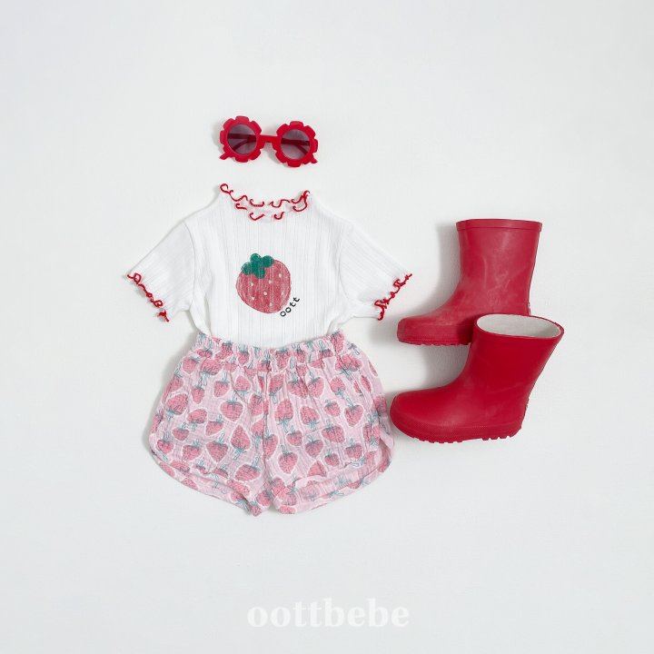 Oott Bebe - Korean Children Fashion - #prettylittlegirls - Strawberry Milk Tee - 8