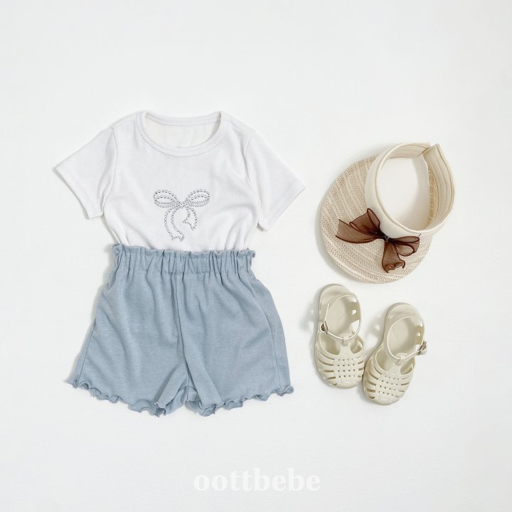 Oott Bebe - Korean Children Fashion - #prettylittlegirls - Shiny Frill Pants - 7